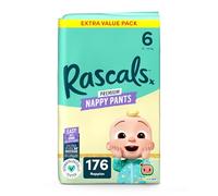 Rascals CoComelon Nappy Pants丨Size 6丨4 Jumbo Poly Pack x 44 Nappies丨Total 176 Nappies丨UltraFlex 360° Waistband丨Softness Using AirSpun丨breathable Feather-Soft (Size 6)