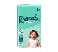 Rascals Premium Baby Diapers - Comfortable & Leak-Proof Diaper for Babies 13-18 kg - Soft & Gentle Diapers Size 5 - Pack of 32 Count