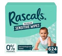 Rascals Premium Sensitive Wipes, Biodegradable | 12 x 52 (624) Baby Wipes