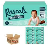 Rascals Premium Sensitive Wipes Each Pack 52 Wipes.Extra Gentle Care for Delicate Skin By SSN Spark Systems Network. (Pack of 12x (Full Box))