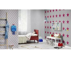 Rasch 248111 Pink Star Pattern Wallpaper Wall Covering