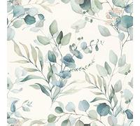Rasch 300215 Non-Woven Wallpaper with Eucalyptus and Green Plants in Watercolour Look