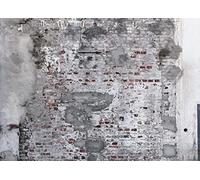 Rasch 445404 Photo Wallpaper on Non-Woven with Rustic Stone Wall and Concrete Look in Grey and Brown 3.00 m x 4.18 m (L x W)