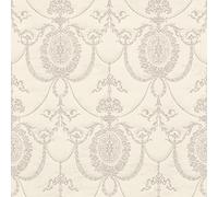 Rasch 532104 Non-Woven Wallpaper in Cream/White with Ornaments in Baroque Style from The Trianon XII Collection - 10.05 m x 0.53 m (L x W)