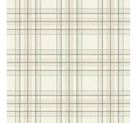 Rasch 537437 Checked Non-Woven Wallpaper in Beige, Cream White and Green from The Curiosity Collection - 10.05 m x 0.53 m (L x W)