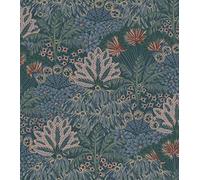 Rasch 711332 Non-Woven Wallpaper with Palm Trees and Palm Leaves in Blue, Green and Pink from The Sophia Collection - 10.05 m x 0.53 m (L x W)