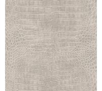 Rasch 751338 Non-Woven Wallpaper with Crocodile Leather Look in Cream from The African Queen III Collection