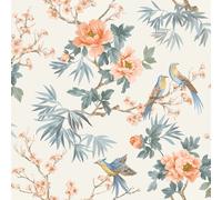 Rasch Amelie Chinoiserie Wallpaper in Orange Rasch Orange