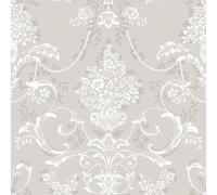 Amelie Damask Floral Wallpaper Flowers Botanical Motif Feature Wallpaper Rasch Beige One Size