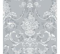 Rasch Amelie Damask Wallpaper in Blue Rasch Blue