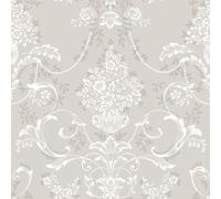 Rasch Amelie Damask Wallpaper in Grey Rasch Grey