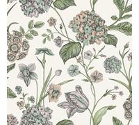 Rasch Amelie Hydrangea Wallpaper Rasch Multicolor