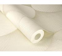 Rasch Art Deco 608229 Non-Woven Wallpaper with Fan Design Metallic Cream