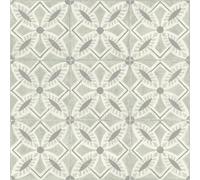 Rasch Beachhouse 410242 Patterned Non-Woven Wallpaper with Tile Look in Grey and Pale Green