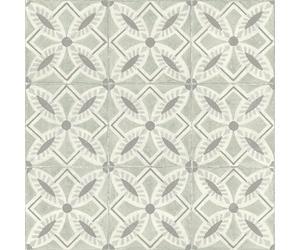 Rasch Beachhouse 410242 Patterned Non-Woven Wallpaper with Tile Look in Grey and Pale Green