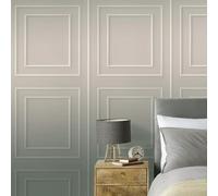 Rasch Beaded Wood Panel Realistic 3D Effect Panelling Grey Wallpaper Rasch Grey