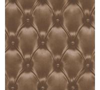 Rasch Becker Leather Diamond Pattern Metallic Padded Faux Effect Wallpaper in Brown Rasch Brown
