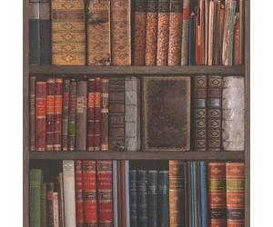 Rasch Book Shelf Pattern Wallpaper - Realistic Bookcase Vintage Library 934809