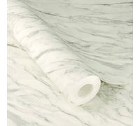 Rasch Carrara Marble Self Adhesive Peel & Stick Textured Wallpaper in Natural White Rasch Natural White