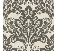 Rasch Charcoal Gold Cream Damask Pattern Floral Paste The Wall Wallpaper