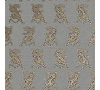 Rasch Charcoal&Gold Tiger Animal Print Motif Metallic Paste The Paper Wallpaper