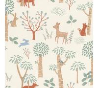Rasch Childrens Forest Animals Wallpaper Beige, Brown And Green