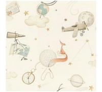 Rasch Clouds & Stars Wallpaper Kids Nursery Bedroom White Aeroplane Feature Wall