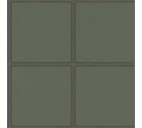 Rasch Club Leather Panels Dark Sage Green Wallpaper
