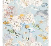 Rasch Coral Reef Blue & Multi Wallpaper - 10m