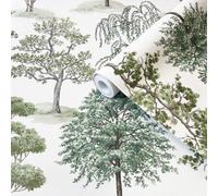 Rasch Cotswold Green Water Coloured Effect Trees Smooth Wallpaper