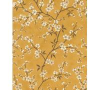 Rasch Denzo Blossom Mustard And Cream Wallpaper