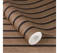 Rasch Echo Wood Slat Effect Self Adhesive Peel & Stick Textured Wallpaper in Walnut Rasch Walnut