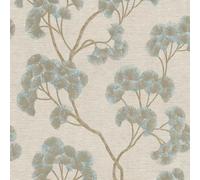 Rasch Elegant Homes Gingko Teal Wallpaper 316018