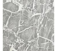 Rasch Enzo Marble Effect Grey and Silver Metallic Wallpaper 538151