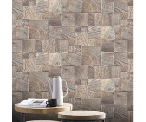 Rasch Essentia Wood Block Greige Wallpaper