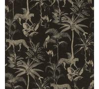 Rasch Exotic Jungle Cheetah Vinyl Metallic Wallpaper WhiteBlack Or BlackGold