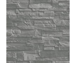 RASCH FACTORY BRICK PATTERN STONE FAUX EFFECT TEXTURED MURAL WALLPAPER GREY
