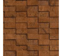 Rasch Factory Vi Collection 497120 Non-Woven Wallpaper Copper Tile Brick Look Industrial In Brown Brass