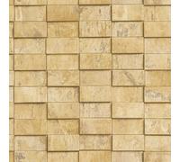 Rasch Factory Vi Collection 497144 Non-Woven Wallpaper Golden Tile Brick Look Industrial In Amber Cream