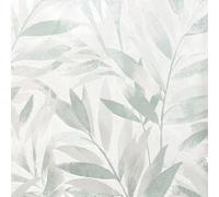 Rasch Fiji Leaf Textured Blown Vinyl Tropical Leaves Motif Wallpaper Perfect for Modern Bedrooms, Hallways, Living Rooms Sage Green 311631