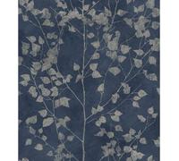 Rasch Finca Tapeten Non Woven Wallpaper (Botanical) Blue Silver 416657