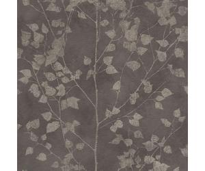 Rasch Finca Tree Chocolate Wallpaper 416664 - Paste Wall Metallic Branch Leaf
