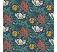 Rasch Floral Flower Red Teal Green Luxury Paste The Wall Wallpaper