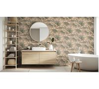 Rasch Gold Green Beige Leaf Wallpaper 435344