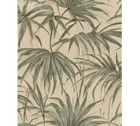 Rasch Gold Green Beige Leaf Wallpaper 435344