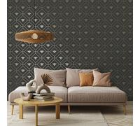 Rasch Honeycomb Bee Charcoal/Gold Wallpaper Roll in Charcoal Rasch Charcoal