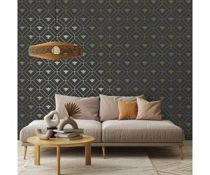 Rasch Honeycomb Bee Charcoal/Gold Wallpaper Roll in Charcoal Rasch Charcoal