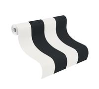 Rasch, “Just Me” Paper Wallpaper, Graphic Design, Striped, Black and Cream/White Colour, 286694