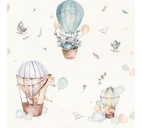 Rasch Light Non-Woven Wallpaper with Children's Motifs in Blue, 10.05 m x 0.53 m