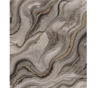 Rasch Liquid Marble Effect Non-Woven Wallpaper Grey Gold 497656